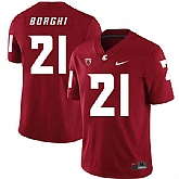 Washington State Cougars 21 Max Borghi Red College Football Jersey Dzhi,baseball caps,new era cap wholesale,wholesale hats